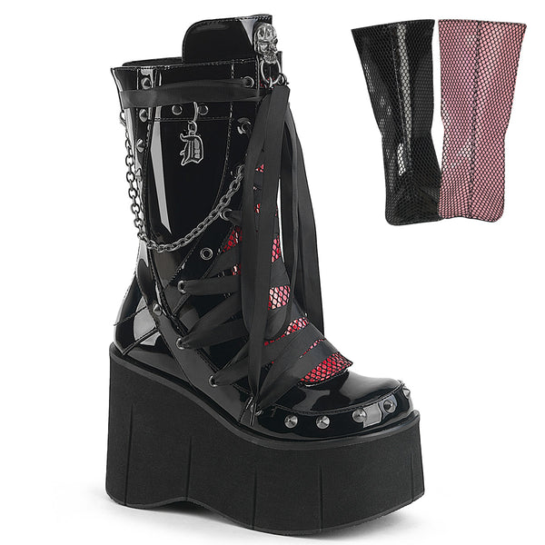 KERA-121 Plateau Stiefel Schwarz Lack von DemoniaCult