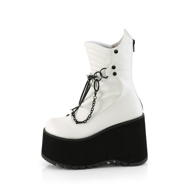 KERA-130 Plateau Stiefeletten Ketten Detail weiß matt von DemoniaCult – Ansicht 3