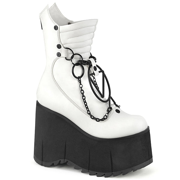 KERA-130 Plateau Stiefeletten Ketten Detail weiß matt von DemoniaCult