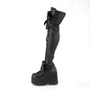 KERA-303 Plateau Overknee Stiefel schwarz matt Schnürung Schleifen von DemoniaCult – Ansicht 3