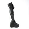 KERA-303 Plateau Overknee Stiefel schwarz matt Schnürung Schleifen von DemoniaCult – Ansicht 5