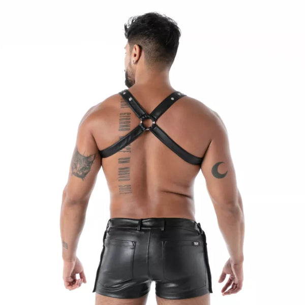 Schwarzes Kinky Bulldog-Harness von TOF Paris – Ansicht 3