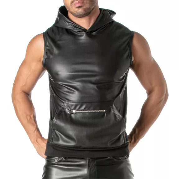 Ärmelloser Hoodie mit Reißverschlusstasche & French Terry Bund | TOF Paris