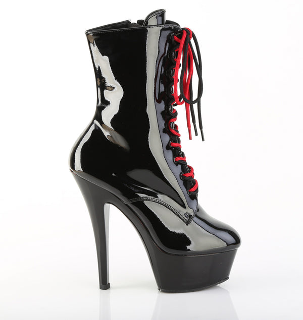 KISS-1020-1 Plateau Stiefeletten - Schwarz Lack | Pleaser