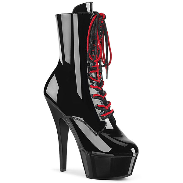 KISS-1020-1 Plateau Stiefeletten - Schwarz Lack | Pleaser
