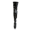 KISS-3000 Plateau Overknee Stiefel Schwarz Lack | Pleaser
