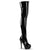 KISS-3000 Plateau Overknee Stiefel Schwarz Lack | Pleaser