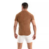 Herren Cordhemd kurzarm - Retro-Chic, taillierter Schnitt, Kamel | TOF Paris