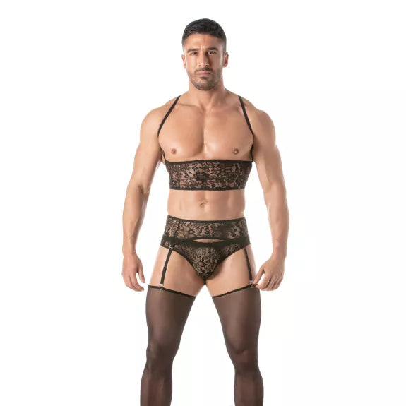 Lace Bustier Herren - Verstellbar, Elegant & Vielseitig in Schwarz | TOF Paris