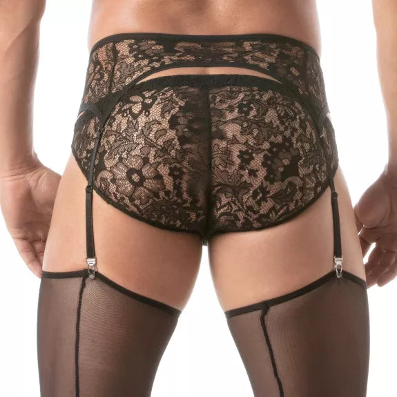 Strumpfhalter Set Herren - Schwarze Spitze, verstellbar & atmungsaktiv | TOF Paris