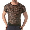 Herren T-Shirt aus floraler Spitze - elegant & körperbetont, schwarz | TOF Paris