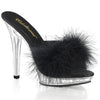 LIP-101-8 Plateau Pantoletten Schwarz/Transparent | Fabulicious