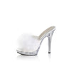 LIP-101-8 Plateau Pantoletten Weiß/Transparent | Fabulicious SALE