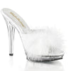 LIP-101-8 Plateau Pantoletten Weiß/Transparent | Fabulicious SALE
