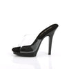 LIP-101 Plateau Pantoletten Transparent/Schwarz | Fabulicious