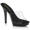 LIP-101 Plateau Pantoletten Transparent/Schwarz | Fabulicious