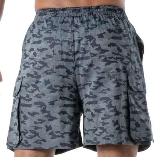 Camouflage-Cargo Long-Shorts von TOF Paris