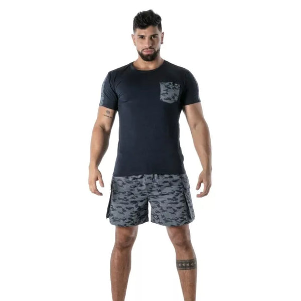 Camouflage-Cargo Long-Shorts von TOF Paris – Ansicht 2