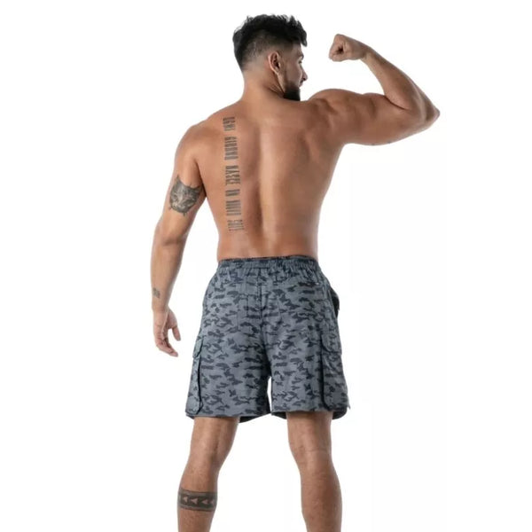 Camouflage-Cargo Long-Shorts von TOF Paris – Ansicht 3