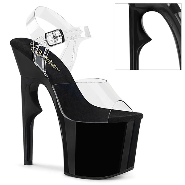 LOVETHORN-708 Sandalette Plateauschuhe Schwarz | Pleaser