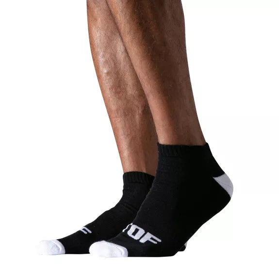 Sneakersocken mit weichem Frottee & kontrastfarbenen Details, Schwarz-Weiß | TOF Paris