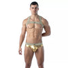 Party-Harness H-Form Gold - Elastisch, Komfortabel & Glänzend | TOF Paris