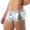 Silberne verführerische Boxer Shorts mit trendigem Glanz von TOF Paris – Ansicht 3