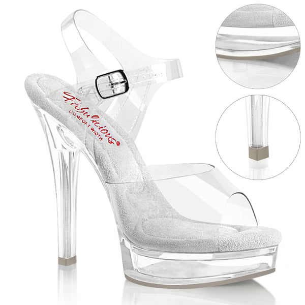 MAJESTY-508 Sandalette Transparent | Fabulicous