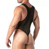 Herren Mesh Body Thong - Transparenter Komfort mit elastischem Bund, Schwarz | TOF Paris