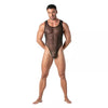 Herren Mesh Body Thong - Transparenter Komfort mit elastischem Bund, Schwarz | TOF Paris