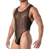 Herren Mesh Body Thong - Transparenter Komfort mit elastischem Bund, Schwarz | TOF Paris