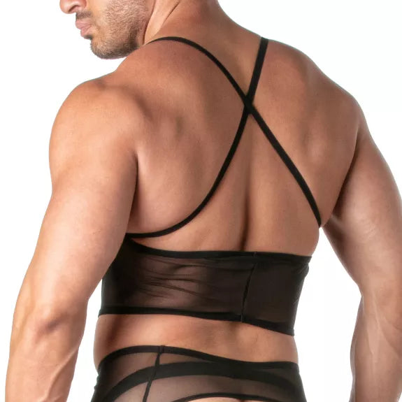 Bustier Mesh - Verstellbare Träger, vielseitig tragbar, schwarz | TOF Paris