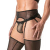 Strumpfhalter Set Mesh mit verstellbaren, schonenden Clips schwarz | TOF Paris