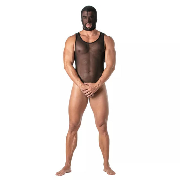 Schwarze Mesh Hood mit transparentem Designer Look von TOF Paris – Ansicht 4