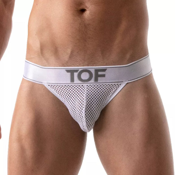 Weißer Mesh Jock im sportlichen Premium Designer Look von TOF Paris