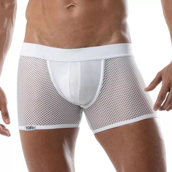 Weiße Mesh JockShort Circuit-Shorts von TOF Paris – Ansicht 2