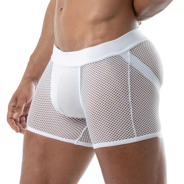 Weiße Mesh JockShort Circuit-Shorts von TOF Paris – Ansicht 3