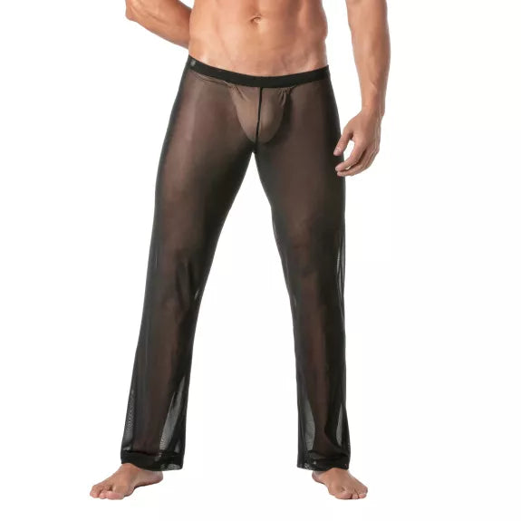 Kimono-Hose aus transparentem Mesh - luftiger Komfort, schwarz | TOF Paris