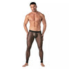 Leggings Mesh Schwarz - Transparenter Look, Taillenbund mit Logo | TOF Paris