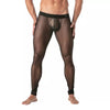 Leggings Mesh Schwarz - Transparenter Look, Taillenbund mit Logo | TOF Paris