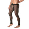 Leggings Mesh Schwarz - Transparenter Look, Taillenbund mit Logo | TOF Paris