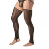 Feinstrumpfhose Mesh Long Legs mit elastischem Bund & Clips, Schwarz | TOF Paris