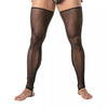 Feinstrumpfhose Mesh Long Legs mit elastischem Bund & Clips, Schwarz | TOF Paris