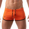 Shorts Low Waist in Orange mit Cut-outs und TOF-Logo Herren - Retro Style | TOF Paris