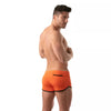 Shorts Low Waist in Orange mit Cut-outs und TOF-Logo Herren - Retro Style | TOF Paris