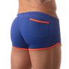 Shorts Low Waist in Royal Blau mit Cut-outs und TOF-Logo Herren - Retro Style | TOF Paris