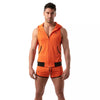 Orangene Mesh Sleeveless Hoodie im sportlichen Designer Look von TOF Paris – Ansicht 6
