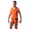 Orangene Mesh Sleeveless Hoodie im sportlichen Designer Look von TOF Paris – Ansicht 8