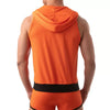 Orangene Mesh Sleeveless Hoodie im sportlichen Designer Look von TOF Paris – Ansicht 4
