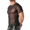 T-Shirt Mesh Slim Fit mit Rundhalsausschnitt - Schwarz | TOF Paris